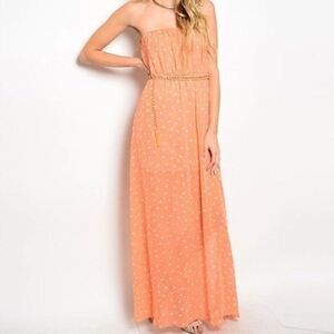 *Clearance* Miss Avenue Peach Polka Dot Maxi